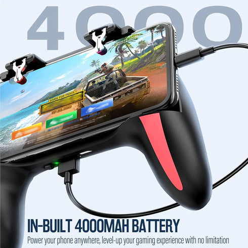 4-Finger Gaming Grip Controller with Dual Cooling Fan & Built-in Battery
