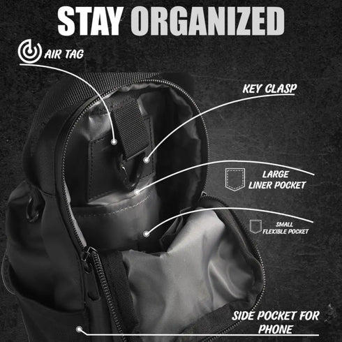Magnetic Gym & Sports Sling Bag (Without Bottle)