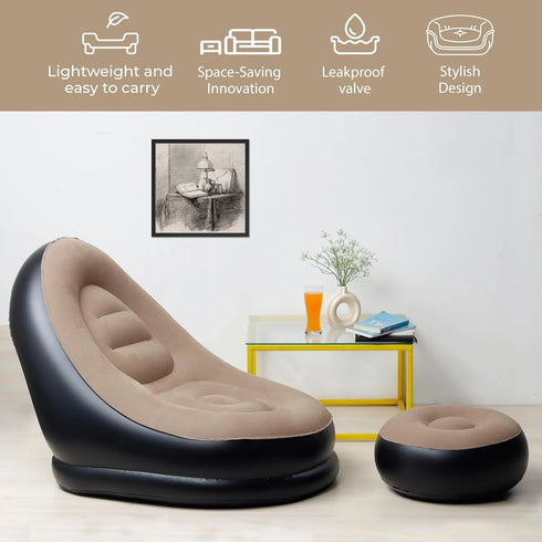 Inflatable Sofa with Footrest With Free Electric Inflator