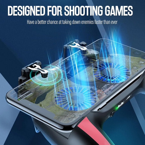 4-Finger Gaming Grip Controller with Dual Cooling Fan & Built-in Battery