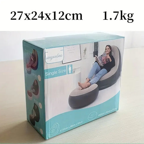 Inflatable Sofa with Footrest With Free Electric Inflator