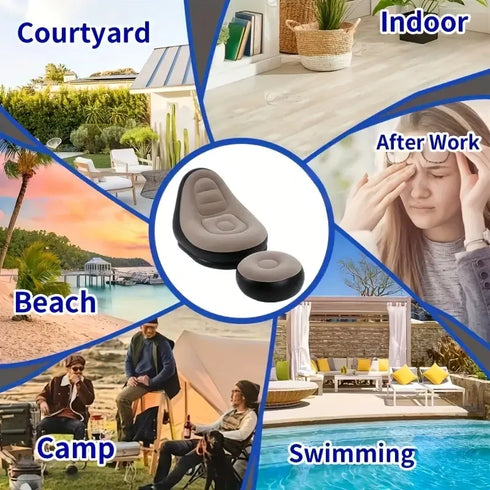 Inflatable Sofa with Footrest With Free Electric Inflator