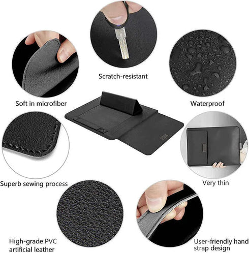 Laptop Sleeve Bag with Stand (Leather) - pikzystore.com
